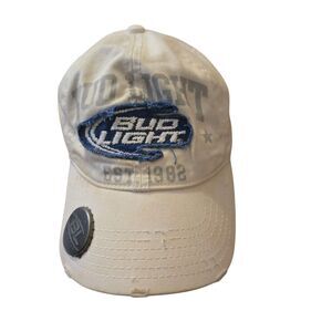 Bud Light Anheuser Bush Cream Canvas Adjustable Bottle Opener 2010 Y2K